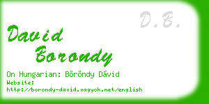 david borondy business card