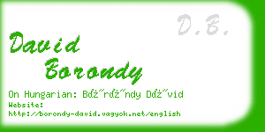 david borondy business card